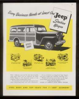 1947 Willys Overland Jeep station wagon vintage ad  