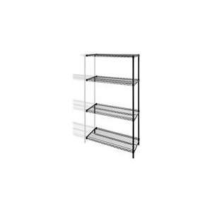    Lorell 4 Tier Wire Rack with Shelves in Black