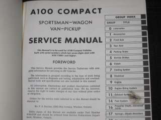 1964 Dodge & Fargo A100 Van Shop Manual CDN  