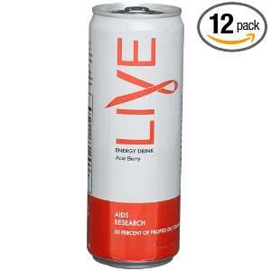 Live Energy Drink, Acai Berry, 12 Ounce Cans (Pack of 12)  