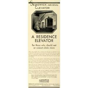 1931 Ad Sedgwick Machine Works Dumb Waiters Residence 