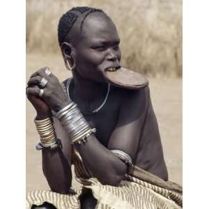  Mursi Woman Wearing a Large Clay Lip Plate, Omo Delta 