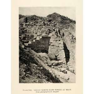   Troy Tower Archaeology Architecture Excavation   Original Photogravure