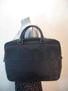 BANANA REPUBLIC Black Laptop Tote Bag Purse Leather Nylon  