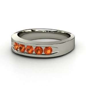    Quin Gem Culvert Ring, Sterling Silver Ring with Fire Opal Jewelry
