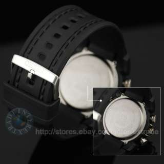 Dual Core Digital Men LCD Sport Wrist Alarm Stop Watch  
