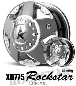 17 inch KMC XD Rockstar chrome Ford Dually wheels 8x170  