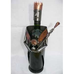   Handmade King and Crown Steel Wine Bottle Holder