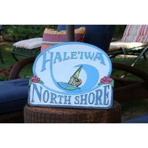  Wooden Windsurf Sign Haleiwa, Northshore 24 inch   Surf 