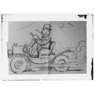 Cartoon character in auto,George G. Bain