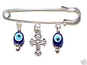 Evil Eye Kilt Pin Brooch Good Luck and Protection 2in  