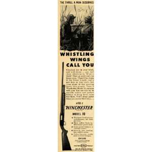  1953 Ad WInchester Rifle Model 12 Duck Hunting Shooting 