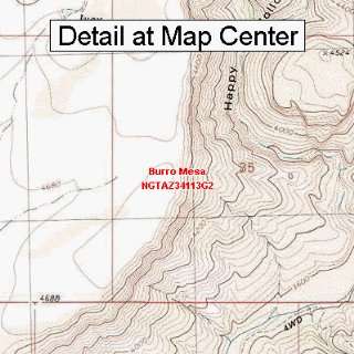  USGS Topographic Quadrangle Map   Burro Mesa, Arizona 
