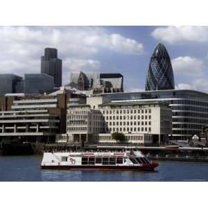 View Across the River Thames to the City of London, London, UK Premium 