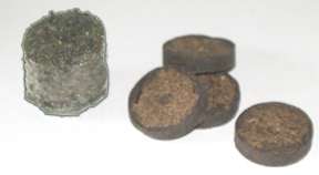 Peat pellets are light and small when shipped, but swell up when 