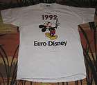 vtg 1992 EURO DISNEY t shirt WALT mickey mouse LOGO theme park WOW