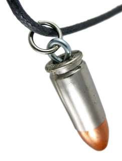   nylon cord necklace features a 3 dimensional copper jacketed 9mm