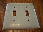 Vtg IVORY SINGLE toggle SWITCH Wall PLATE COVER Ribbed Bakelite 