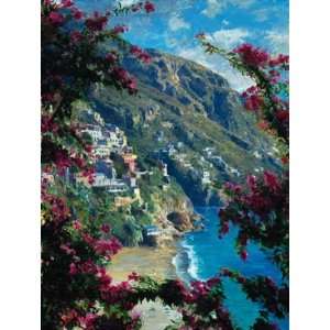 Curt Walters 30W by 40H  Positano, The Amalfi Coast CANVAS Edge #4 