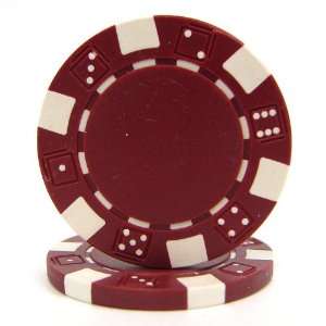  11.5g Dice Style Poker Chips   Maroon   CLOSEOUT Sports 