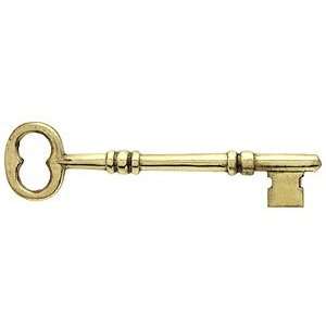 Replacement Skeleton Keys. 3 1/2 Cast Brass Rim Lock Key With Double 
