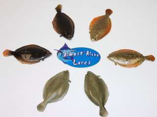Soft Plastic Flounder Lures, (6) 5 Flounder Lures, Assorted Colors 