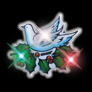  Christmas Dove Flashing Blinking Light Up Body Lights Pins 