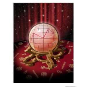 Crystal Ball with a Graph Premium Poster Print