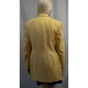 DONNA KARAN BLACK LABEL COLLECTION Womens Silk Linen Blazer Jacket M $ 