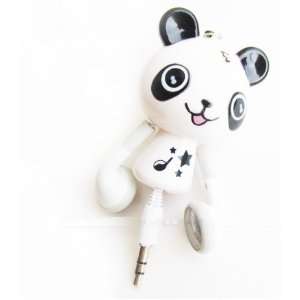 5mm Panda Cartoon Figure Design Retractable In ear Earphone Earbud 