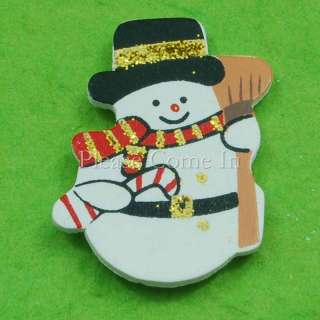 100 Wooden Painted Stick on Christmas Snowman  