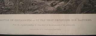 BATTLE OF CHICKAMAUGA 1864 LITHO FROM ORIGINAL PAINTING ~ CIVIL WAR 