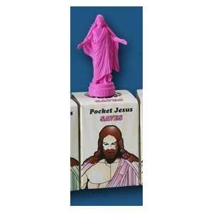  POCKET JESUS   JESUS SAVES (PINK) mini Jesus pocket figure 
