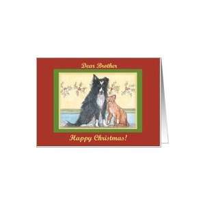  happy christmas, paper cards, dog, cat, brother, Card 