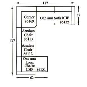   Arrangement (5 pieces) (Price is for Sectional Sofa Arrangement only