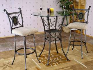 Glass Counter Height Pub Dining Table & Stool Set  