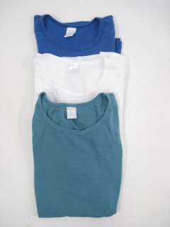LOT 3 KURA Blue White Teal Long Short Sleeve Shirts M  