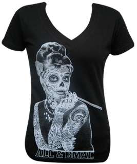 Womens Aubrey by Jarad Bryant T Shirt Mexican Sugar Skull Face Mask 