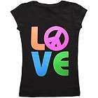 Peace sign Love women ladies girls t shirt color selection