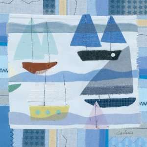  blue sailboats wall art by maria carluccio