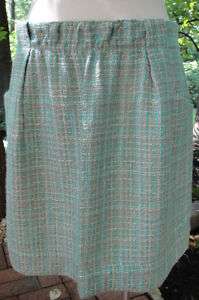 NWT J.crew Michelle Obama Charter Mint Tweed Skirt 2  