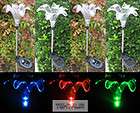 SOLAR GARDEN COLOR CHANGING LILY LED LIGHTS   XMAS