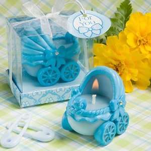  Adorable Baby Blue Carriage Candles F8222 Quantity of 24 