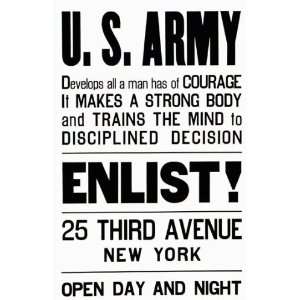 U.S. Army ENLIST 20x30 poster