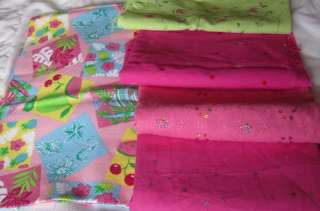 Fabric Lot, 3lbs 5yds, Tropical Home Decor, Embroidered Apparel 