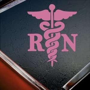  Caduceus Registered Nurse RN Pink Decal Window Pink 