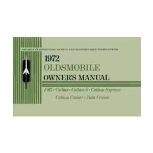  1972 OLDSMOBILE CUSTOM CRUISE 98 DELTA 88 Owners Manual 