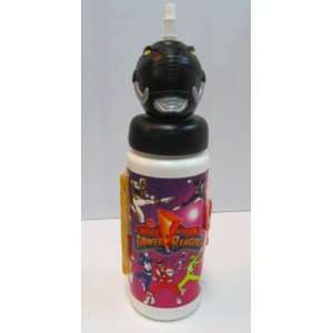 com Power Rangers Novelty Water Bottle with Retractable Straw Black 