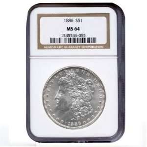  1886 Morgan Silver Dollar MS64 NGC