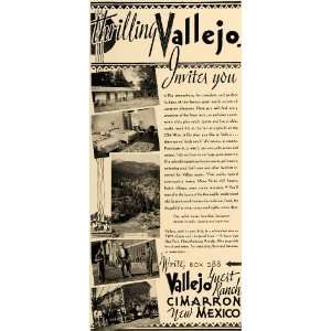  1938 Ad Vallejo Ranch Resort Rodeo Cowboys Horses NM 